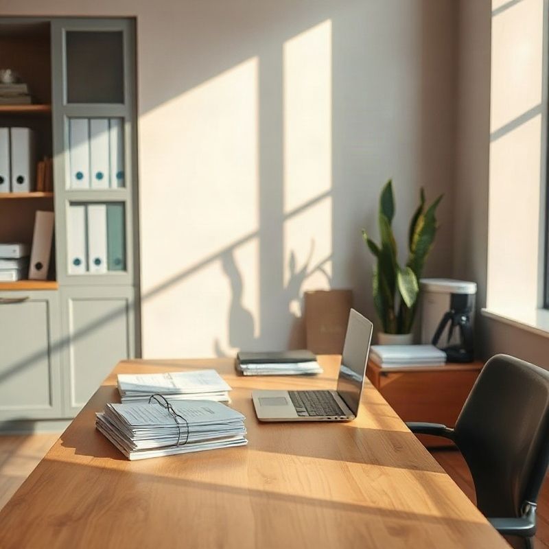 Espacio de trabajo ordenado en la oficina de Astroxstone en Zaragoza